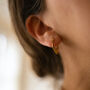Geometric 18 K Gold Plated Huggie Hoop Earrings, thumbnail 1 of 5