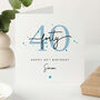 Personalised 40th Birthday Card For Him Blue Design, thumbnail 1 of 4