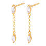 Marquise Cut Chain Gold Plated Drop Studs, thumbnail 1 of 4
