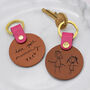 Personalised Child's Drawing Leather Keyring For Mum, thumbnail 1 of 5