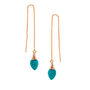 Turquoise Gemstone Leaf Threader Earrings, thumbnail 4 of 6