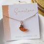 Sunstone Crystal Moon Pendant Necklace, thumbnail 3 of 11