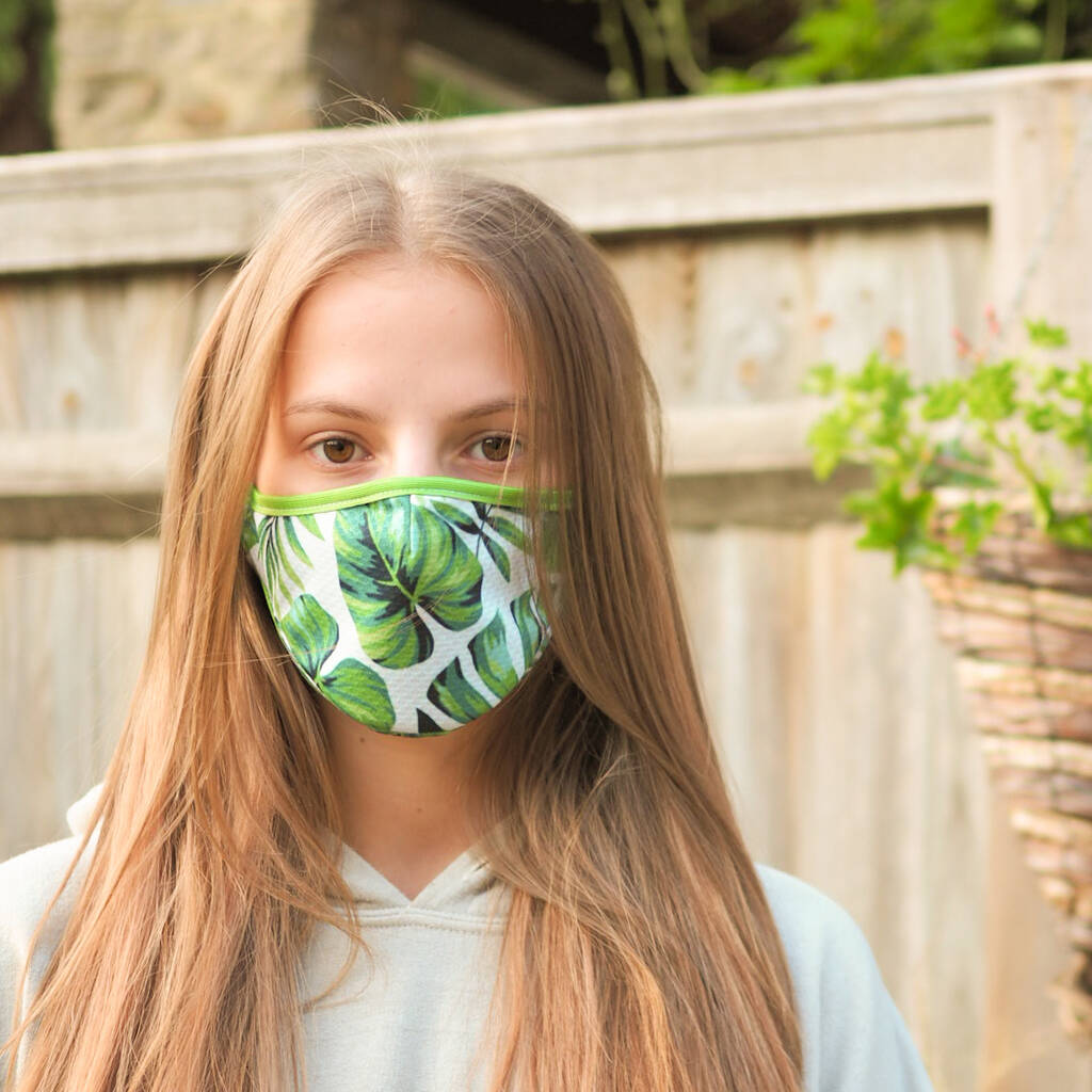 Green Leaf Sustainable Adult Reusable Face Mask By Matilda Grey