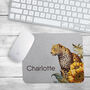 Personalised Leopard And Sunflower Mouse Mat, thumbnail 1 of 1
