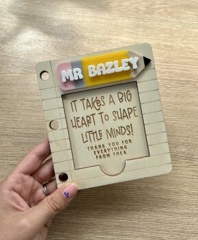 Personalised End Of Term Thank You Teacher Or Teacher's Assistant School Gift : Custom Post It Note Holder, 3 of 3