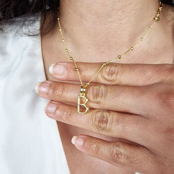 18k Gold Vermeil Plated Initial Pendant Necklace, 3 of 5