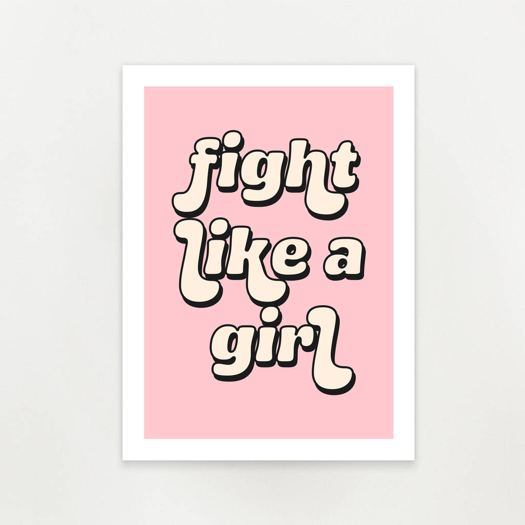 'Fight Like A Girl' Unframed Art Print By Arrow Gift Co ...