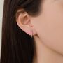 Sterling Silver Double Sided Cz Huggie Hoops, thumbnail 4 of 12