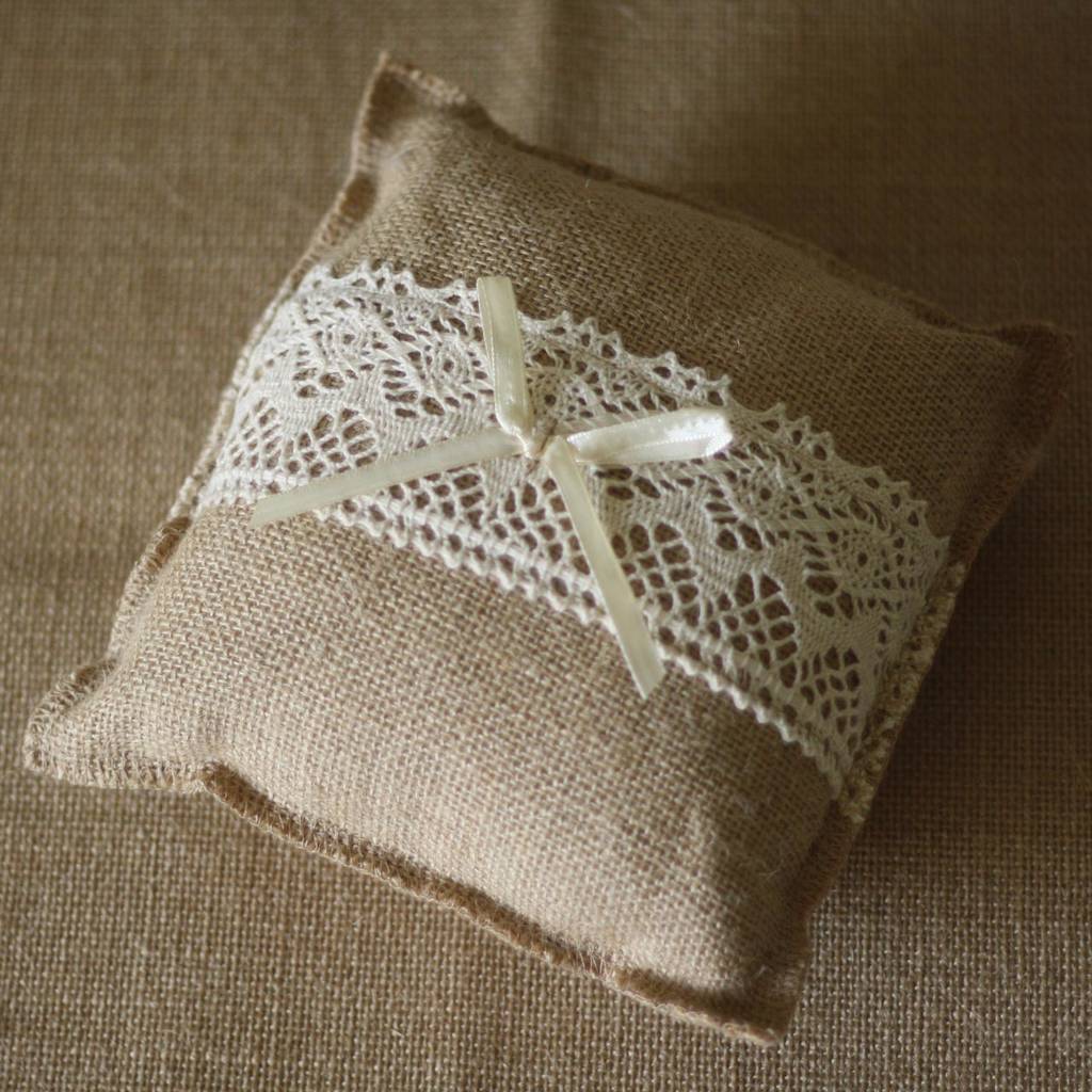 Hessian Lace Wedding Ring Cushion By The Wedding of my Dreams ...