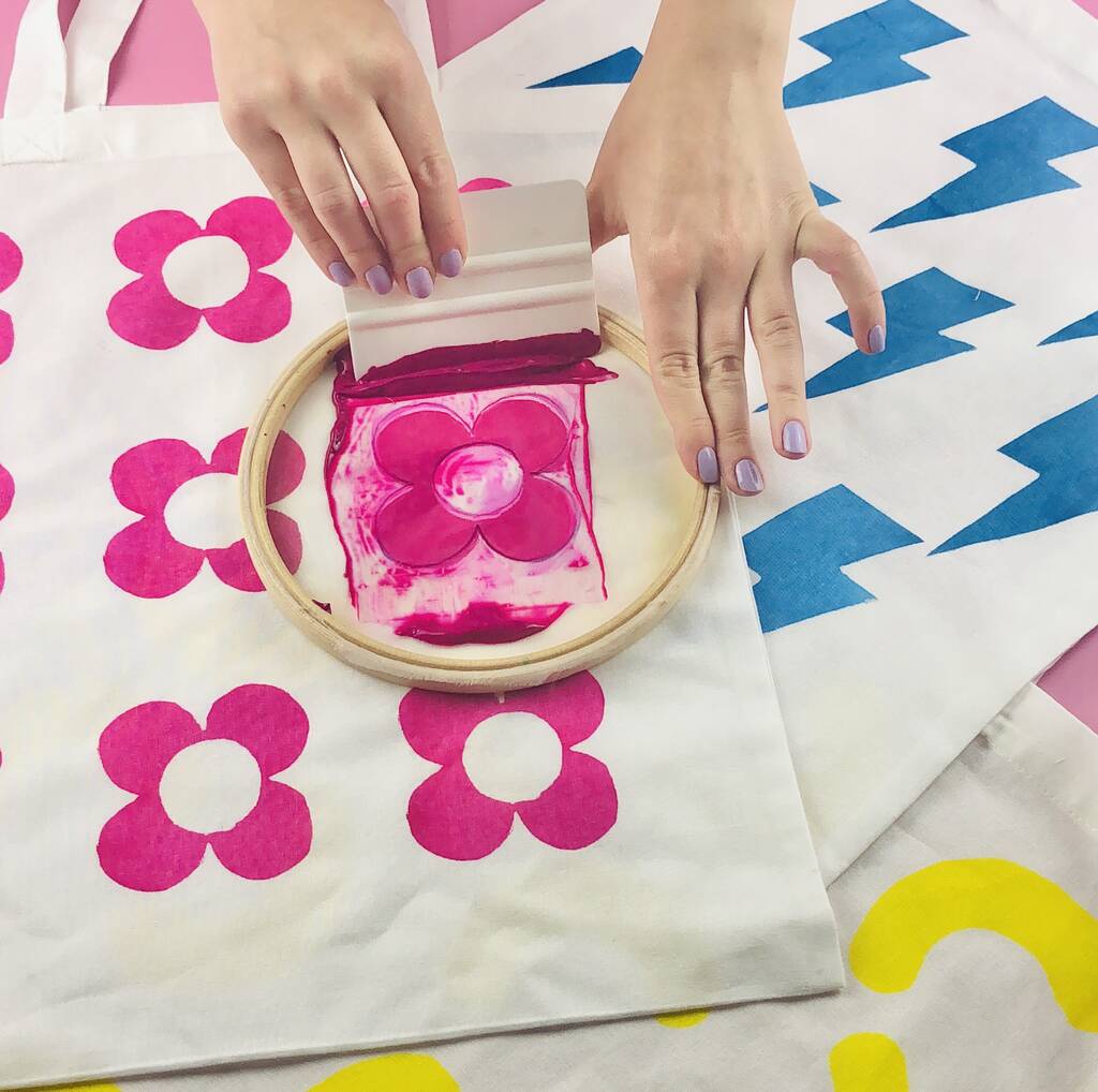 Screen Print A Tote With An Embroidery Hoop Craft Kit, 1 of 7