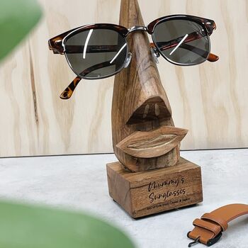 Personalised Wooden Face Glasses Stand, 3 of 4