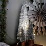 Decorative Silver And White Bottle Brush Tree, thumbnail 2 of 2