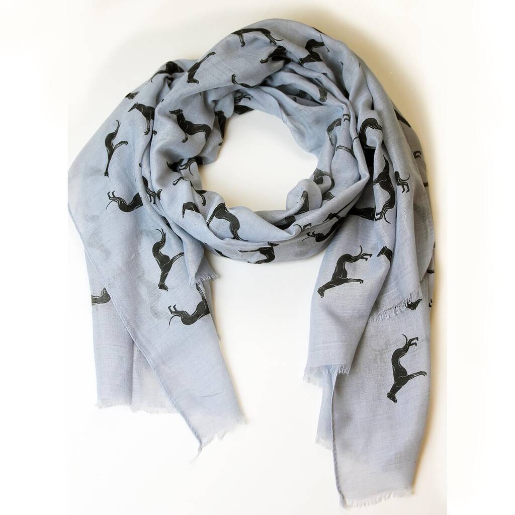 Personalised Greyhound Print Scarf For Dog Lovers By Hem Studios