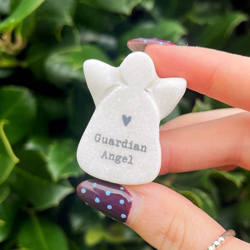 Tiny Marble Guardian Angel And Gift Pouch, 1 of 3