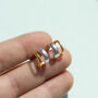 Small Mixed Metal Hoop Earrings In Sterling Silver, thumbnail 2 of 8