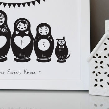 Personalised Russian Dolls Family Print, 5 of 5