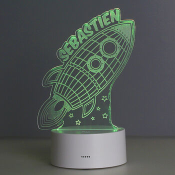 Personalised Rocket LED Colour Changing Night Light, 4 of 9