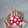 Mushroom And Cow Print Hand Tufted Car Coaster, thumbnail 2 of 5