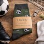 Football Themed Mens Bamboo Socks With Personalised Label Sleeve, thumbnail 7 of 8