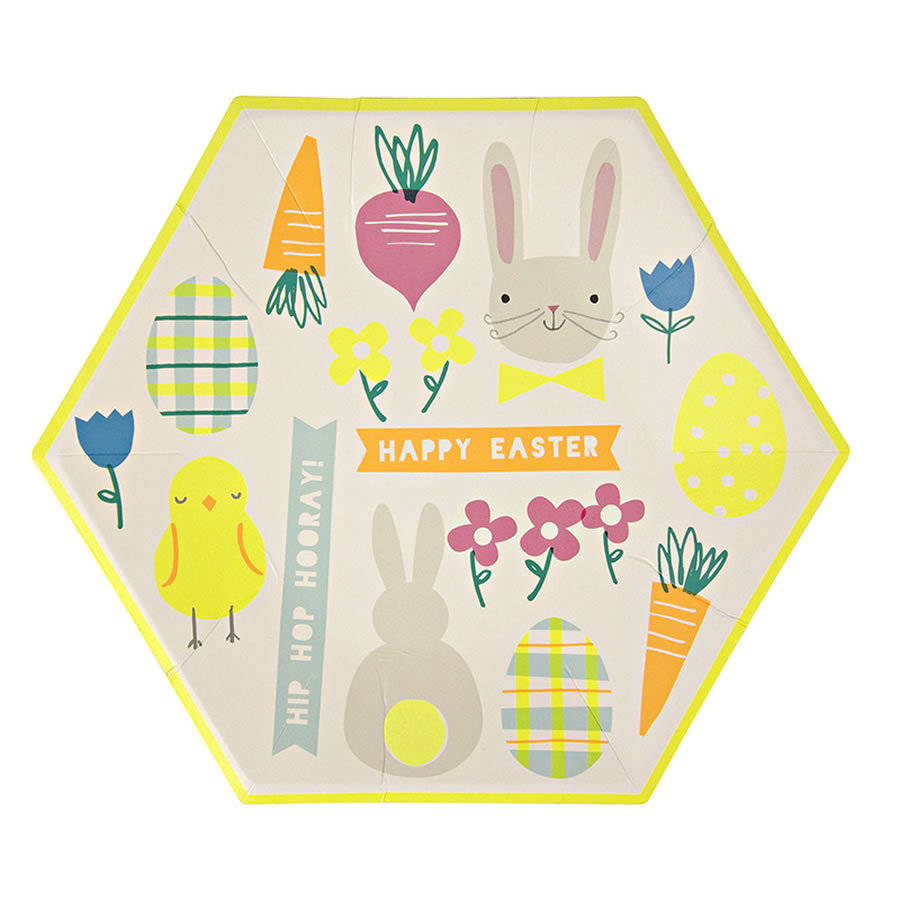 easter bunny paper party plates set of 12 by little baby company