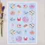 Under The Sea Stickers, Children's 24 Sticker Sheet With Sea Life Design, thumbnail 2 of 2