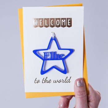 Personalised New Baby Star Keepsake Card, 2 of 3