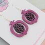 Pomegranate Glitter Earrings, thumbnail 2 of 5