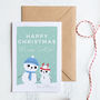 Teacher's Christmas Card Personalised With Snow People, thumbnail 1 of 3