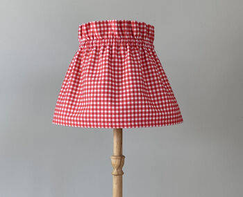 Dolly Red Gingham Gathered Scrunchie Lampshade, 2 of 4