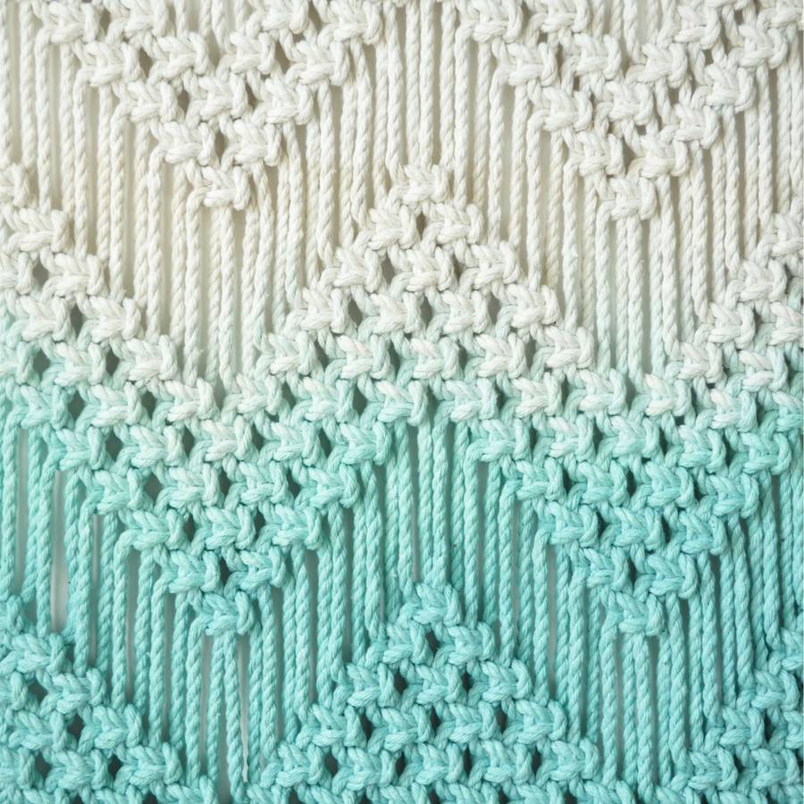 dip dyed chevron macrame wall hanging by brintage