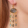 Labradorite Gold Plated Silver Chandelier Earrings, thumbnail 2 of 6