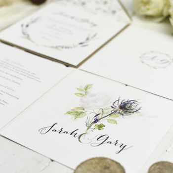 'Full Bloom' Watercolour Floral Wedding Invitations, 8 of 8