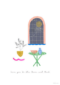 Love You To The Moon And Back Room Still Life Art Print, 3 of 3
