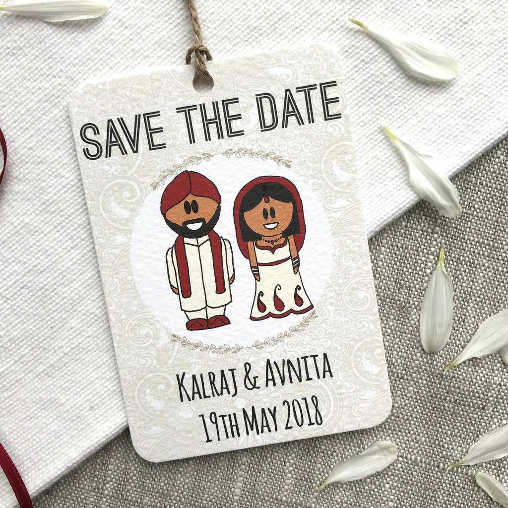 Indian Save The Date Magnet By The Abstract Bee Notonthehighstreet