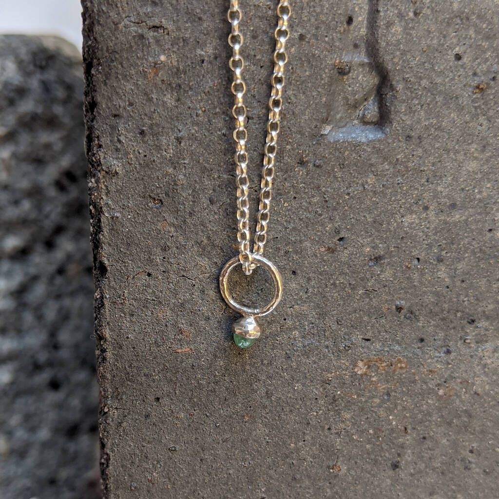 Tiny Silver Gemstone Necklace, 1 of 10