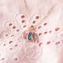 Rose Gold Plated Family Birthstone Marquise Necklace, thumbnail 4 of 9