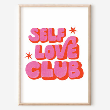 'Self Love Club' Affirmation Typography Art Print, 2 of 2