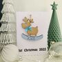 Personalised Baby Boy's 1st Christmas B Decoration Card, thumbnail 4 of 5