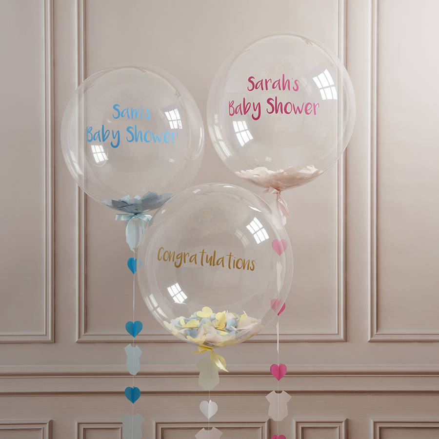 personalised baby shower confetti balloon by bubblegum ...