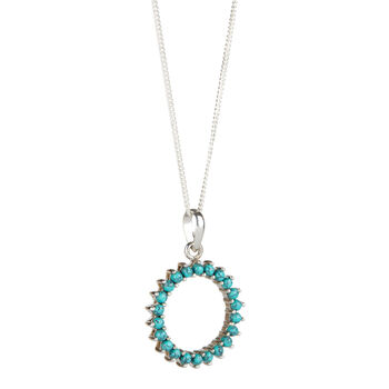 Halo Radiance Turquoise Silver Large Necklace, 3 of 12