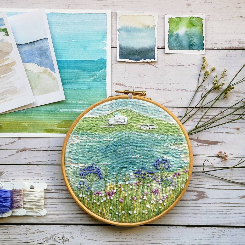 Burgh Island Hand Embroidery Pattern, 1 of 6