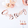 Rose Gold Foiled Christening Bunting Decoration, thumbnail 1 of 3