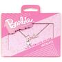 Barbie Sterling Silver Necklace With Name Logo And Silhouette Charm, thumbnail 4 of 4