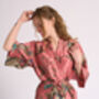 Deluxe Pink Silk Kimono Robe, thumbnail 1 of 6
