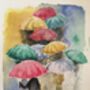 Umbrellas Watercolour Print, thumbnail 2 of 5