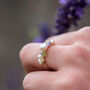 Peridot, Zircon And Baroque Pearls Adjustable Ring, thumbnail 2 of 11