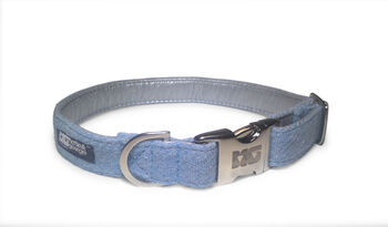 Hugo's Blue Wave Dog Collar Bow Tie And Lead Set, 2 of 3