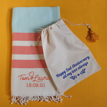 Personalised Natural Cotton Throw, Shawl, 5 of 12