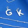 Sterling Silver Modern Font Initial Letter Charm, thumbnail 4 of 4