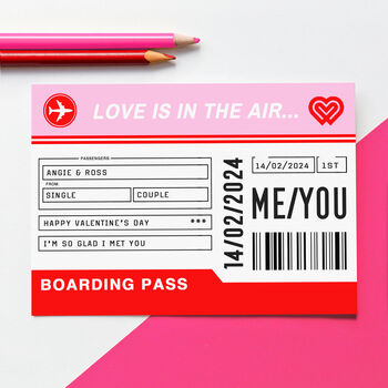 Personalised Boarding Pass Valentine's Card, 2 of 3